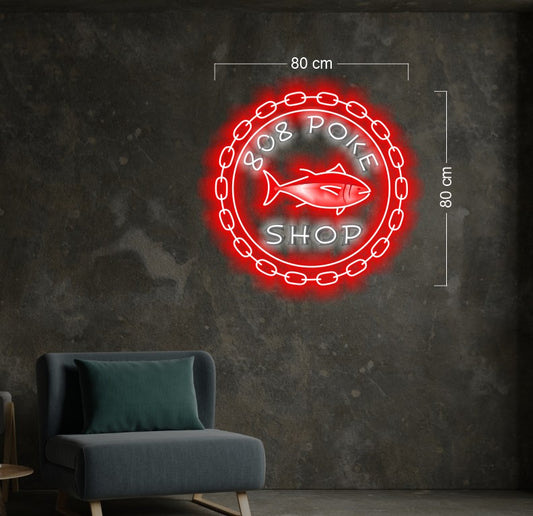 808 POKE SHOP | Led Neon Sign