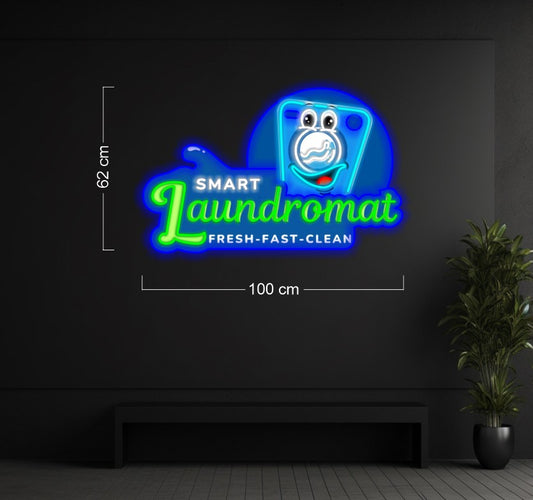 SMART LAUNDROMART FRESH - FAST - CLEAN | LED Neon Sign