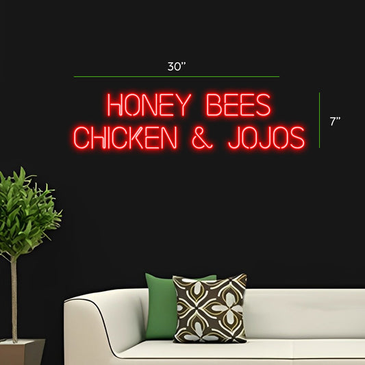 HONEY BEE CHICKEN & JOJOS | LED Neon Sign