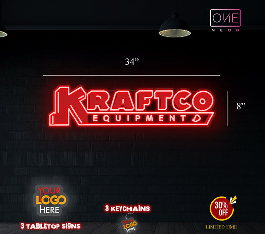 KRAFTCO | 2 Neon Signs (34'' indoor one + 60'' outdoor one)