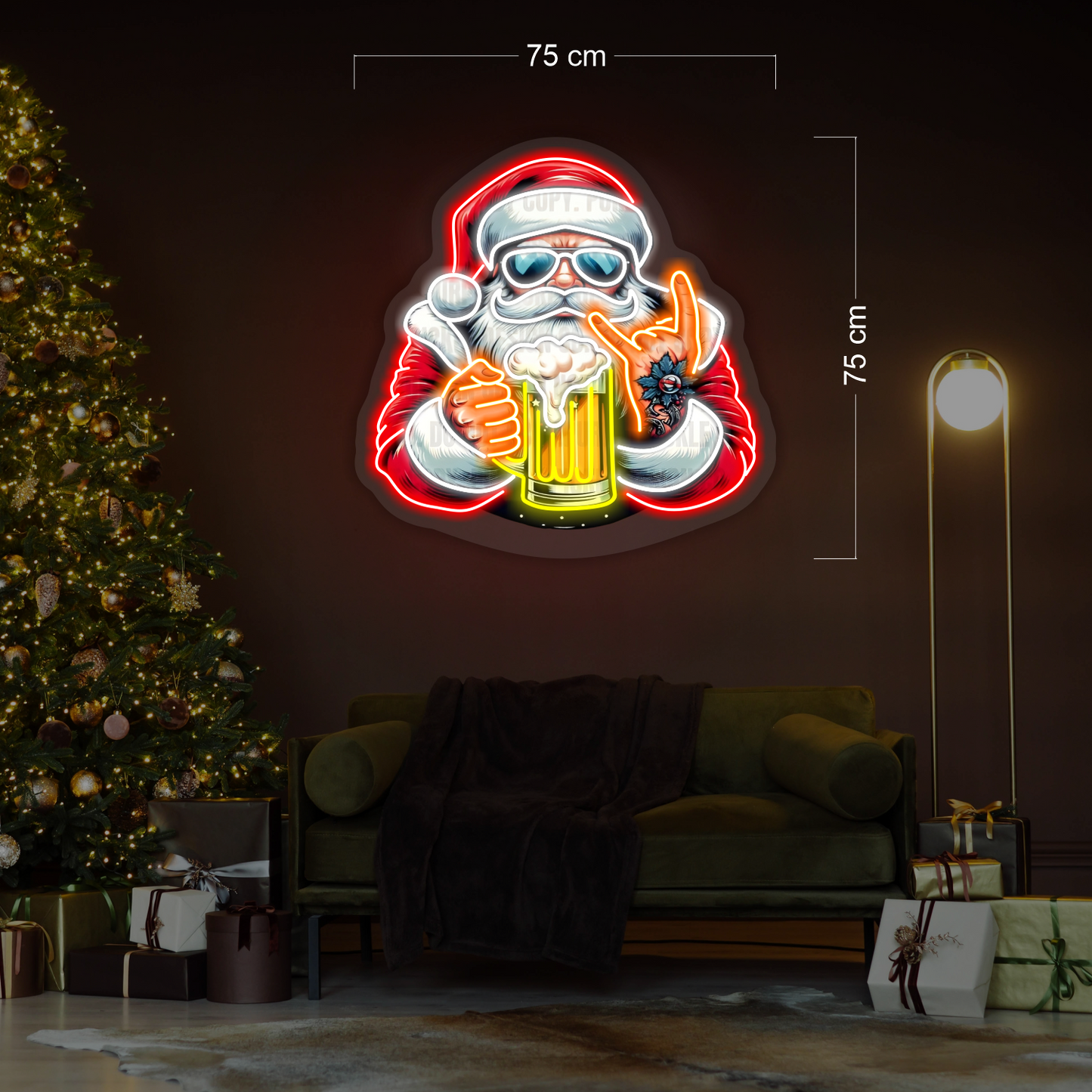 Merry Santa Cheers LED Neon Sign
