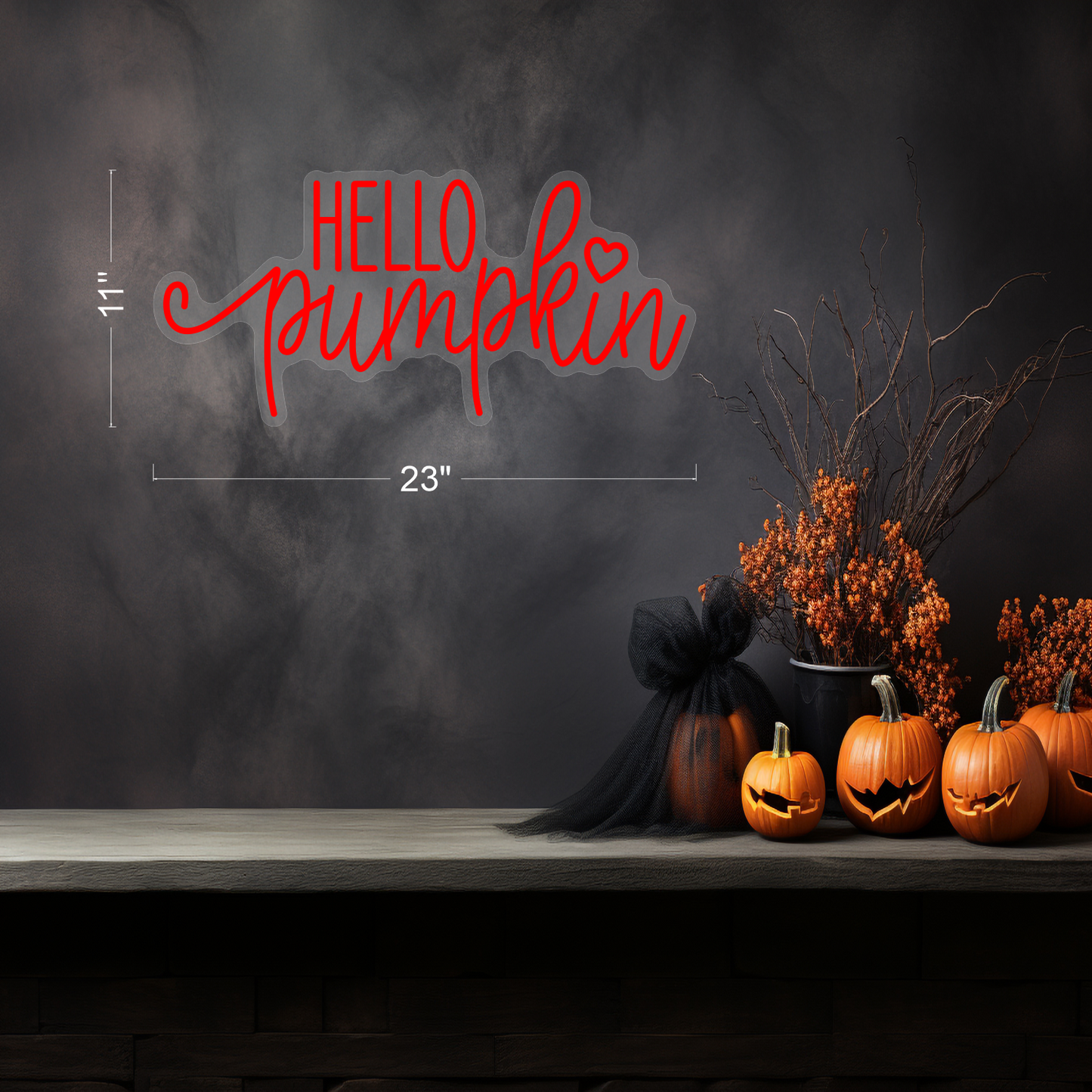 Hello Pumpkin LED Neon Sign