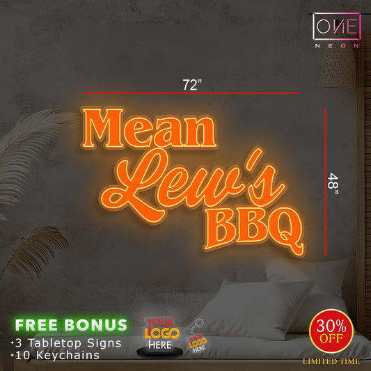 Mean Lew's BBQ | Led Neon Sign (waterproof)