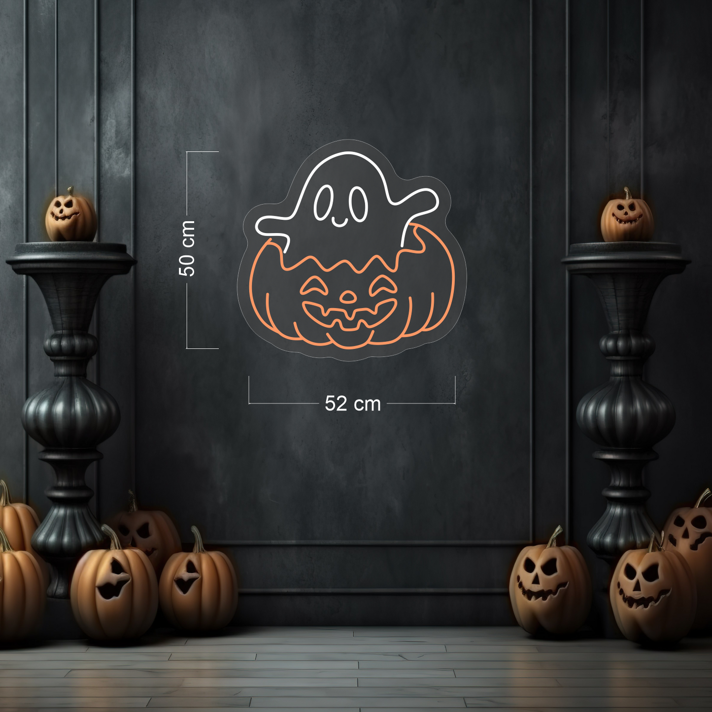 Ghost in Pumpkin LED Neon Sign