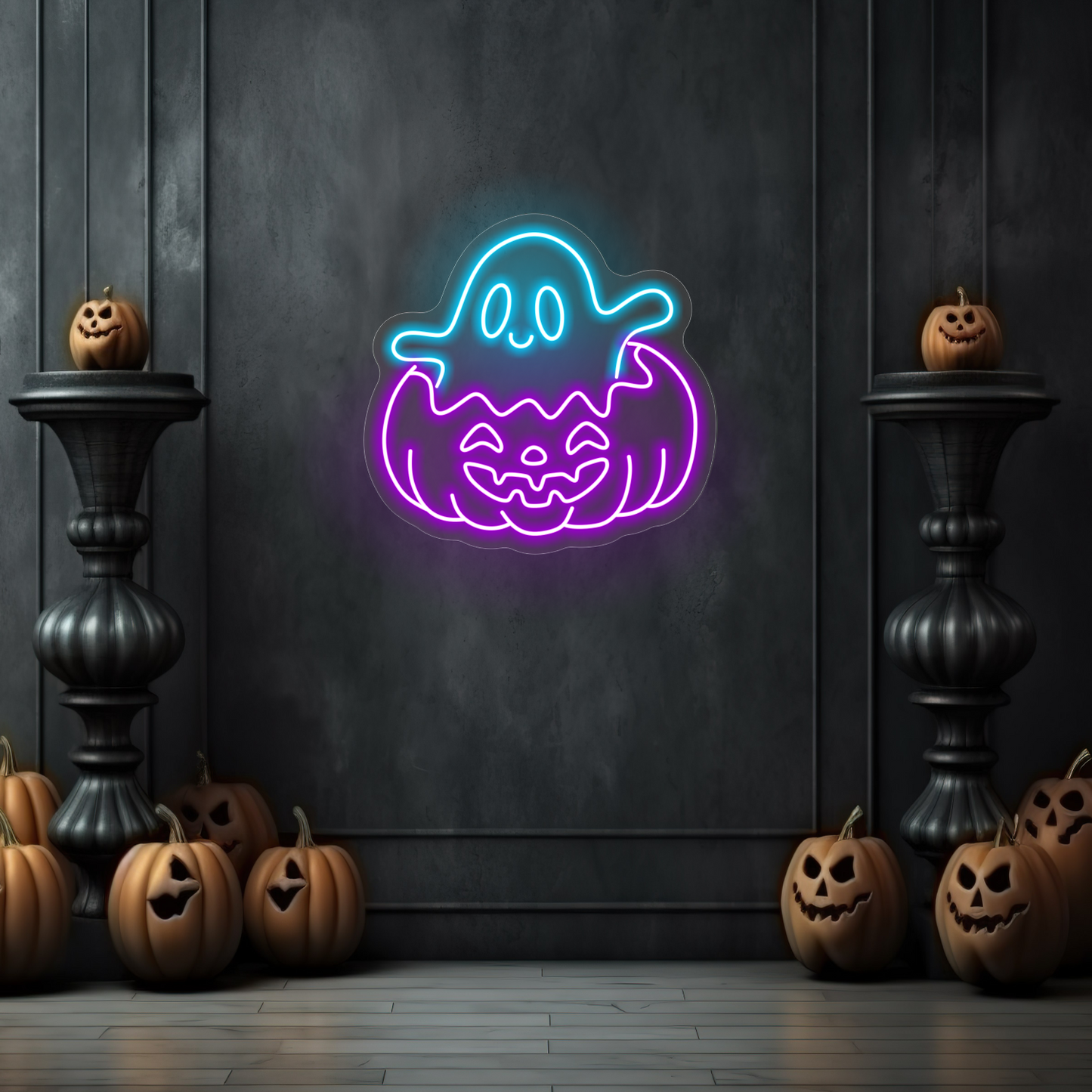 Ghost in Pumpkin LED Neon Sign