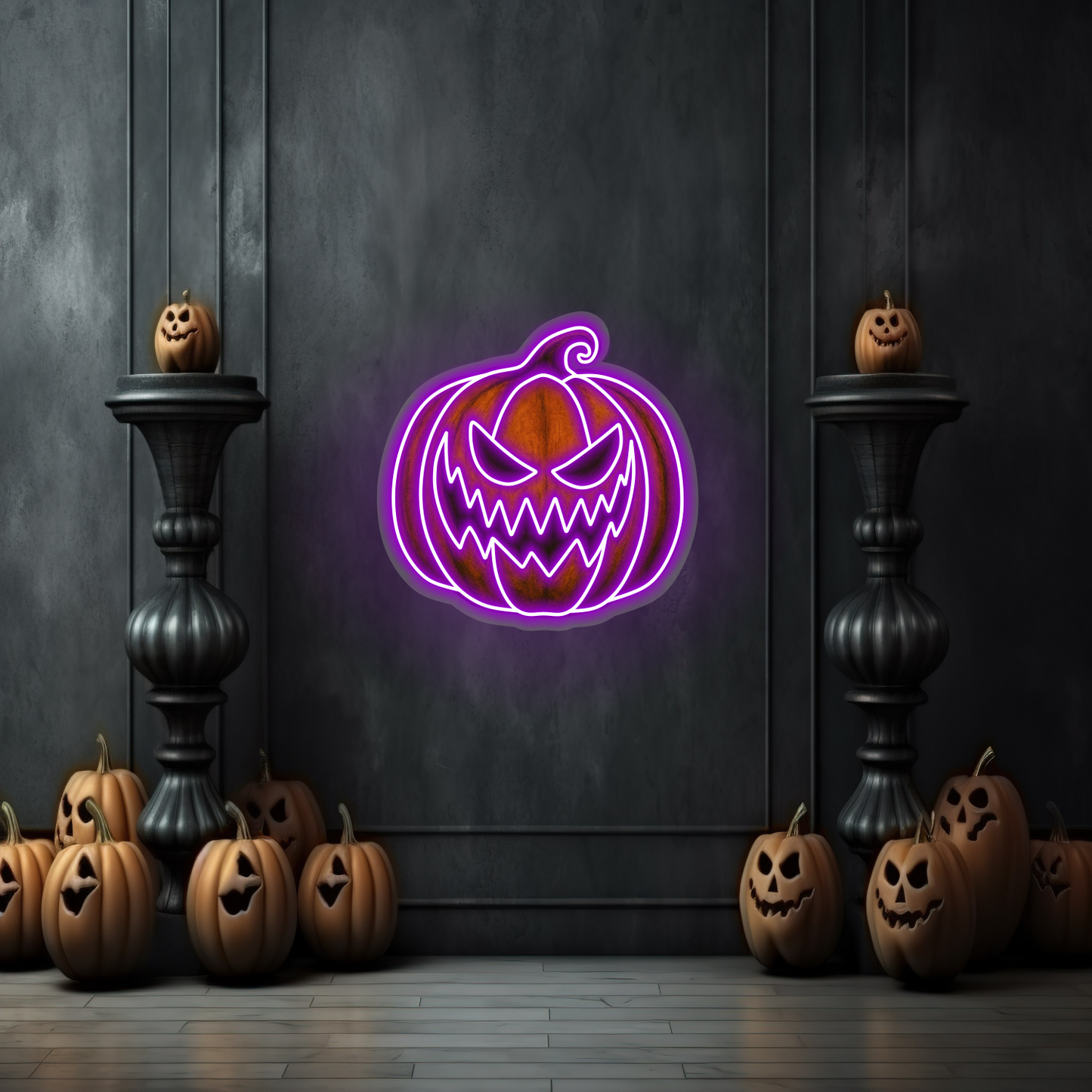Scary Pumpkin LED Neon Sign