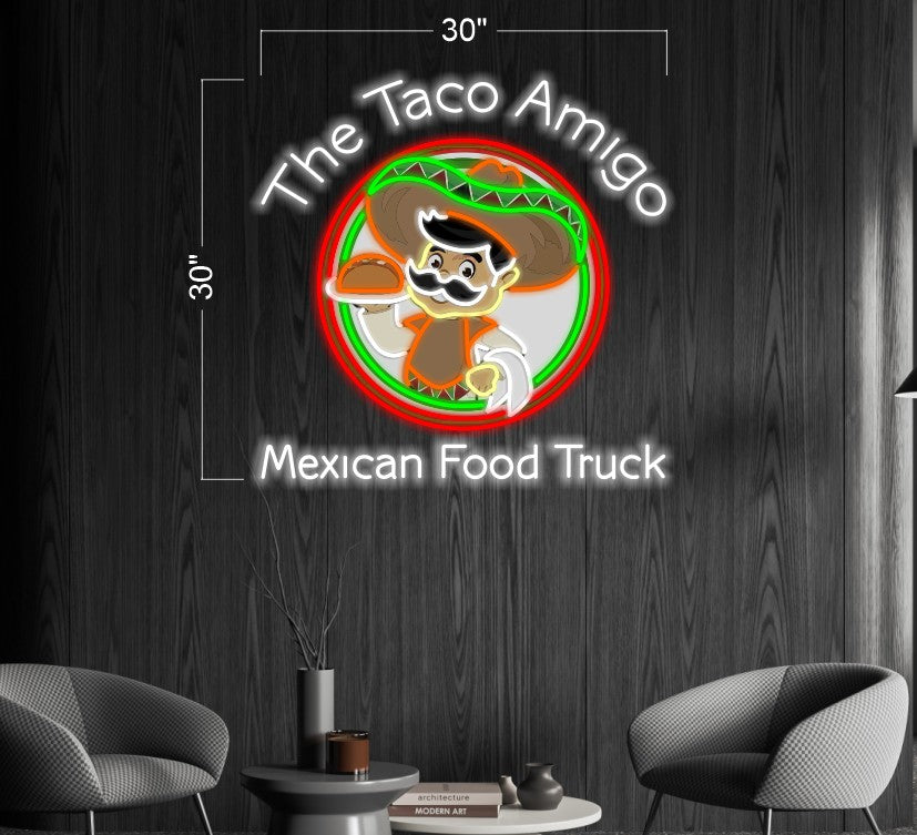 The Taco Amigo Real Mexican Food | LED Neon Sign