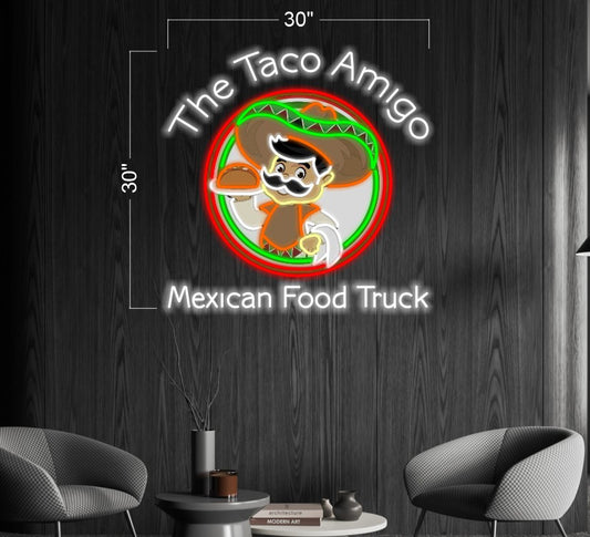 The Taco Amigo Real Mexican Food | LED Neon Sign