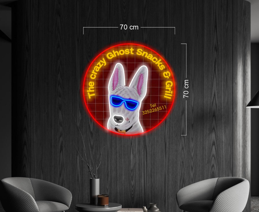 THE CRAZY GHOST SNACKS & GRILL | LED Neon Sign