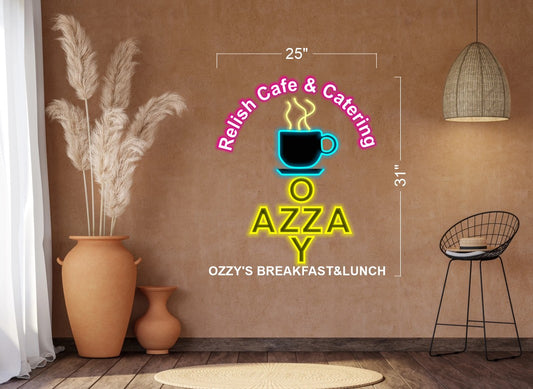 Relish cafe & catering Ozzy's breakfast & lunch| LED Neon Sign