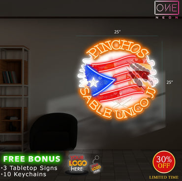 Pinchos logo | Led Neon Sign ( 2 signs) + express