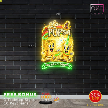LA POP'S #1 & LA POP | Led Neon Sign (2 SIGNS)