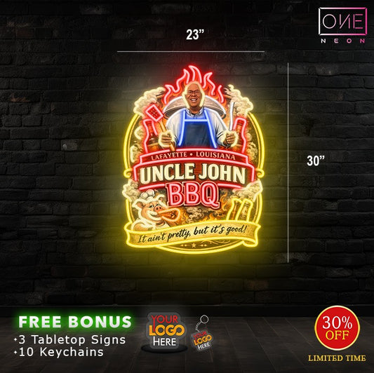 UNCLE JOHN BBQ | Led Neon Sign