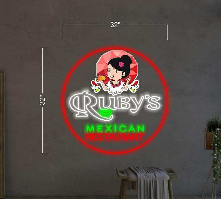Ruby's mexican restaurant | LED Neon Sign (Express shipping)