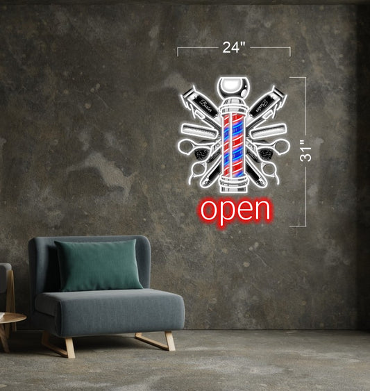 Barbershop Open | LED Neon Sign