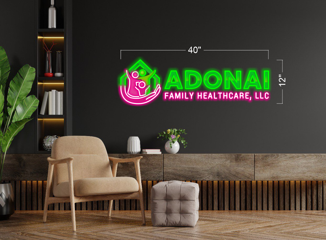 ADONAI family healthcare | Led Neon Sign