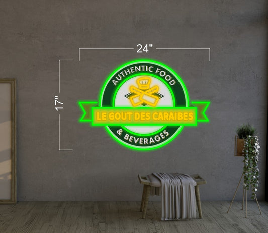 AUTHENTIC FOOD | LED Neon Sign