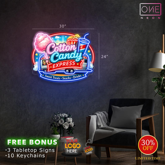 Cotton Candy EXPRESS | LED Neon Sign (waterproof option)
