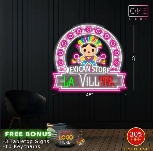 MEXICO STORE LA VILLITA | Led Neon Sign (outdoors)