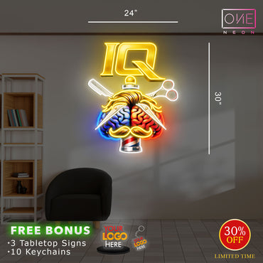 IQ BARBERSHOP | Led Neon Sign (2 INDOOR SIGNS)