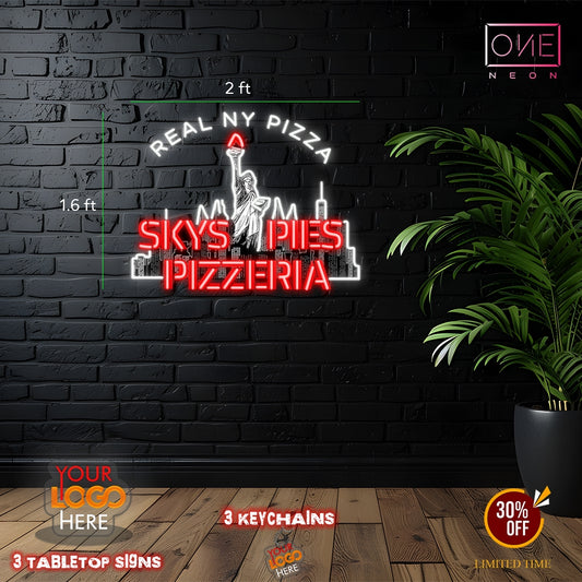 Real NY Pizza skys pies pizzeria | Led Neon Sign