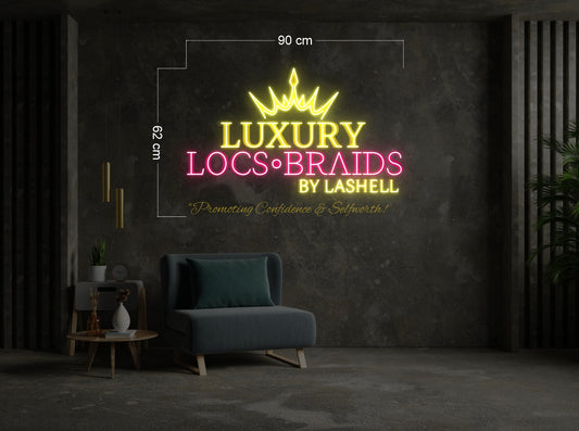 LUXURY LOCS BRAIDS | LED Neon Sign
