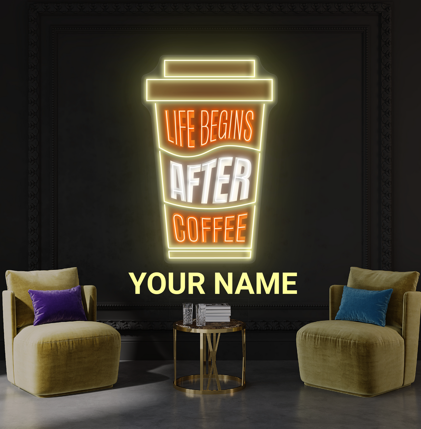 Life Begin After Coffee Artwork Led Neon Sign