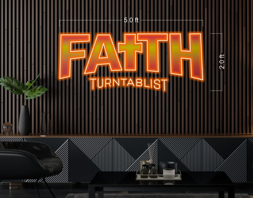 FAITH TURNTABLIST | LED Neon Sign