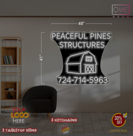 PEACEFUL PINES STRUCTURES | LED Neon Sign (waterproof option + 2 sided) (Copy)