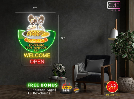 Taqueria 'Los Amigos | Led Neon Sign (outdoors)