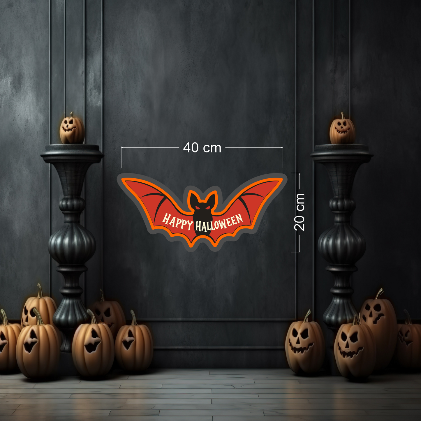 Happy Halloween Bat LED Neon Sign