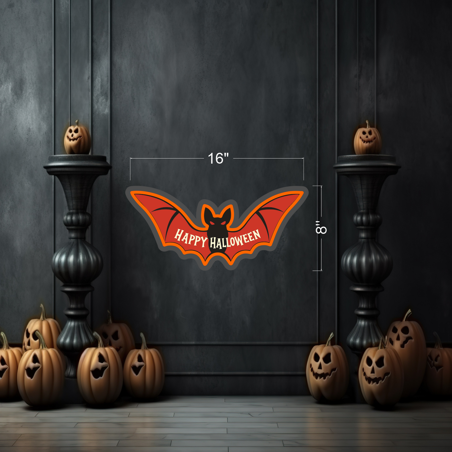 Happy Halloween Bat LED Neon Sign
