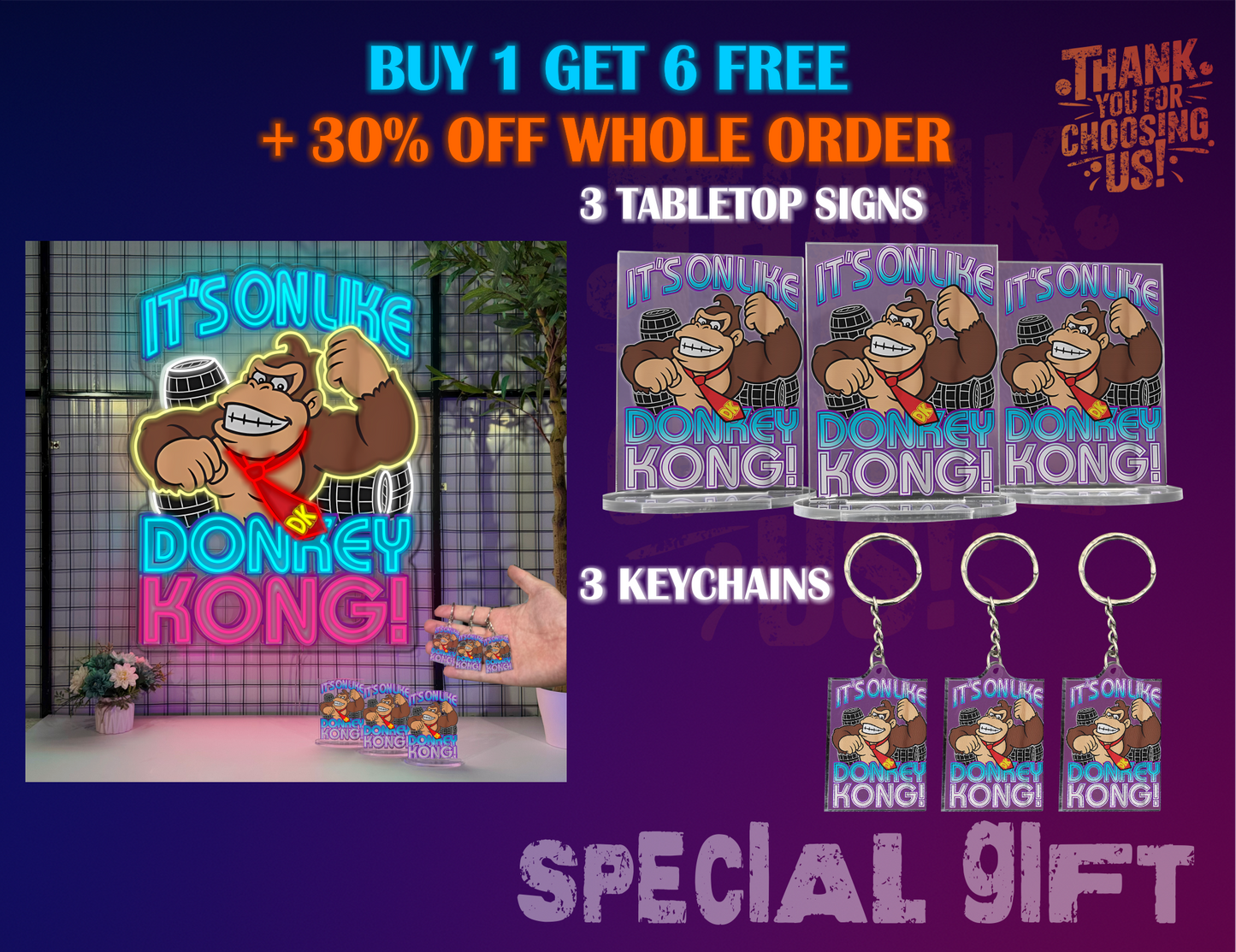 Tabletop Sign & Keychain