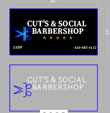 Cut's social barber shop | LED Neon Sign