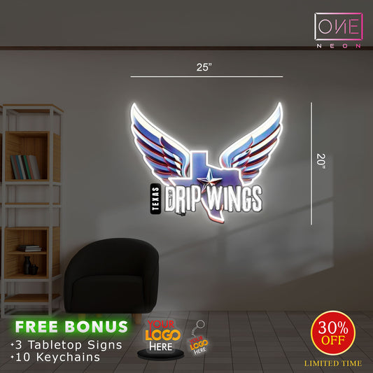 DRIP WINGS | LED Neon Sign