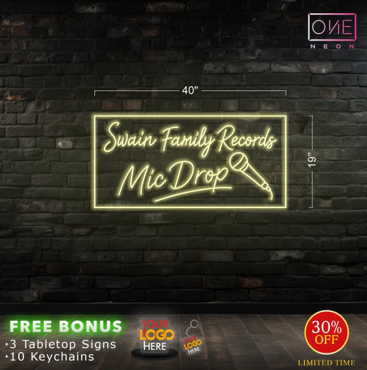 Swain family record mic drop| Led Neon Sign