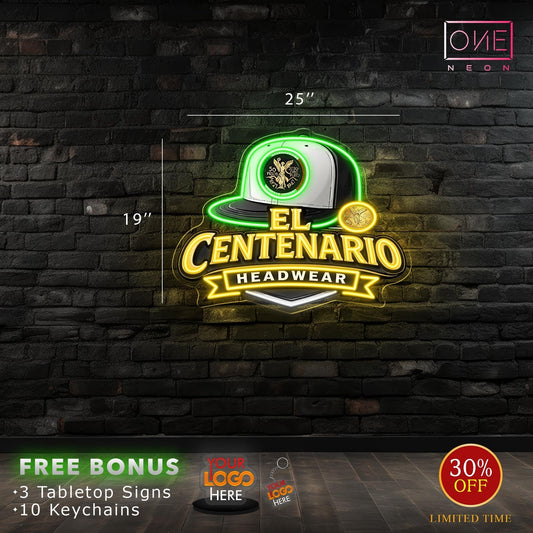 El Centenario Headwear | Led Neon Sign