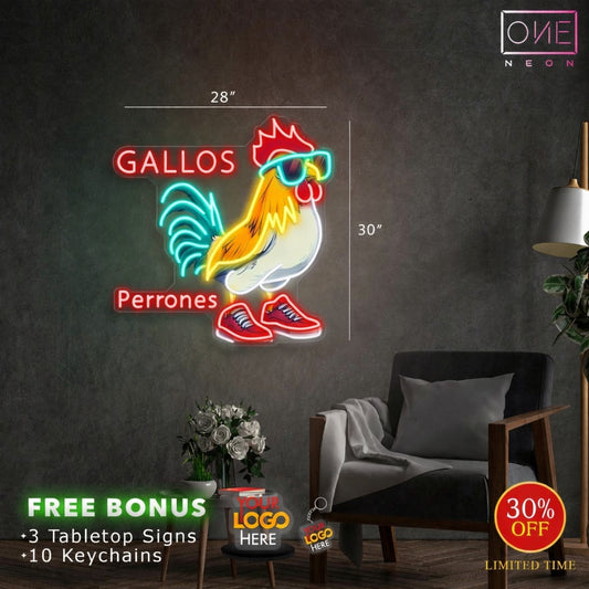 Gallos Perrones | Led Neon Sign