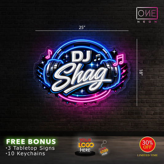 DJ Shag| LED Neon Sign (INDOOR)