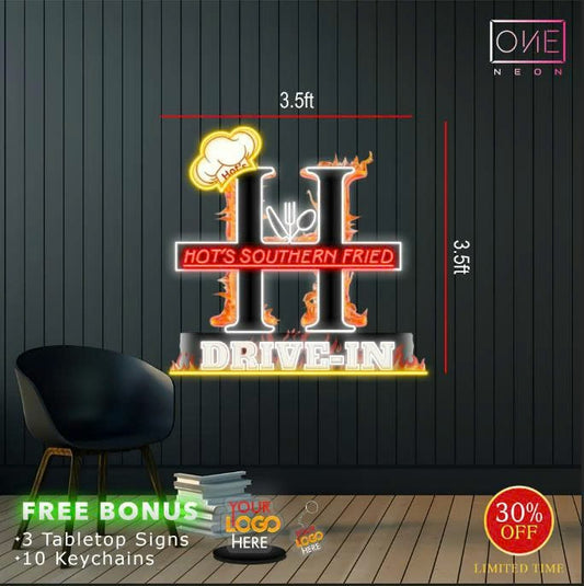 Hot'SouthernFried DriveIn| LED Neon Sign