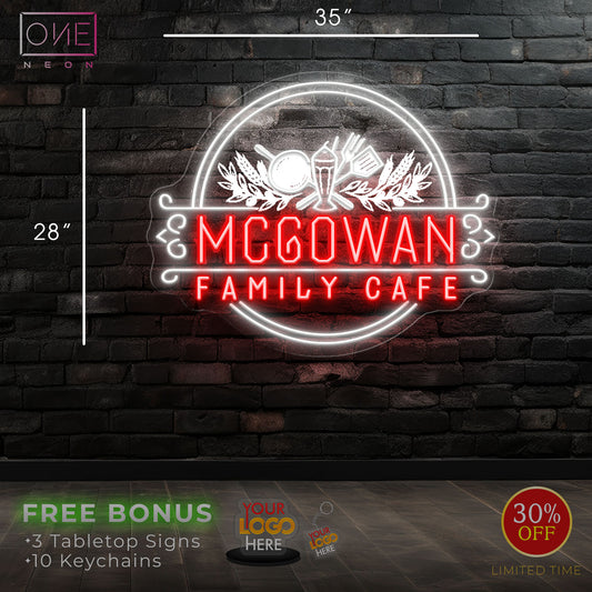 MCGOWAN FAMILY CAFE | Led Neon Sign