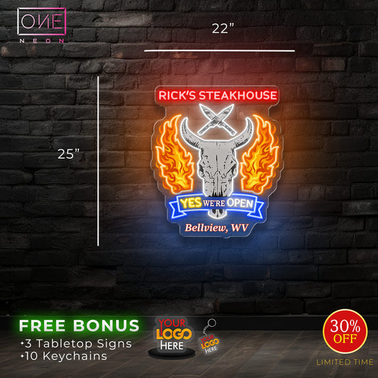 RICK'S STEAKHOUSE| LED Neon Sign