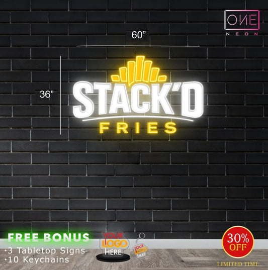 STACK'D FRIES | Led Neon Sign (outdoors)