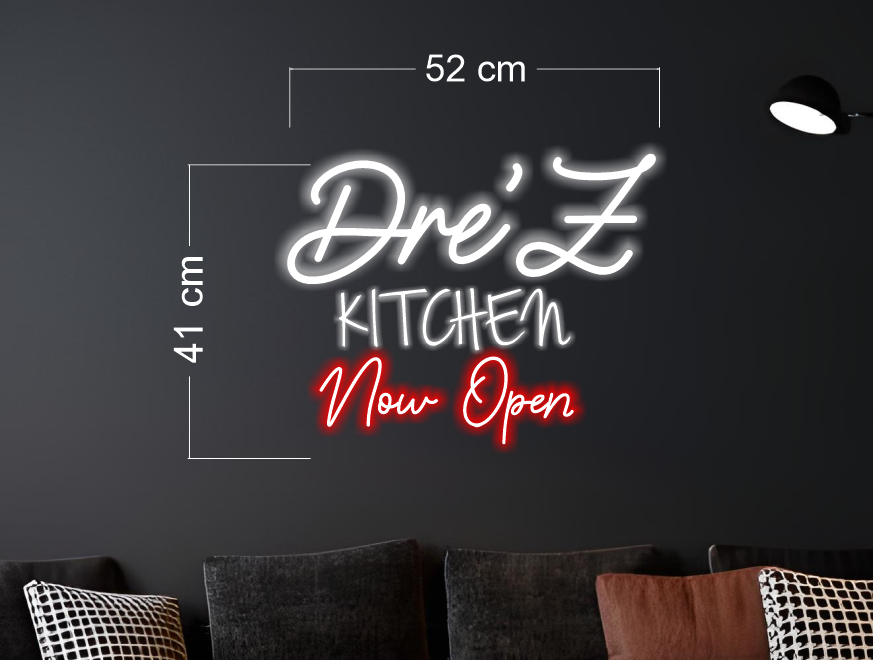 DreZ's kitchen Now open | LED Neon Sign