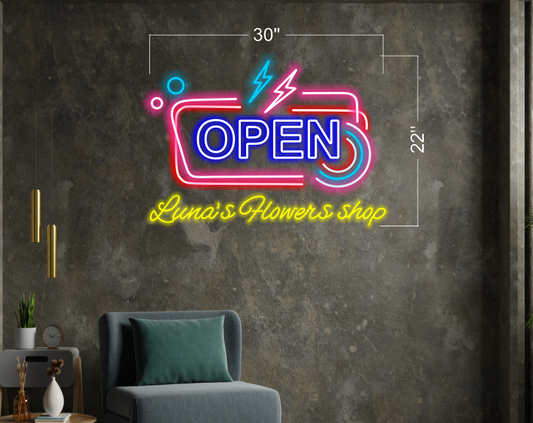 Open Luna's Flower Shop | LED Neon Sign