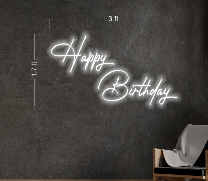 Confetti Fun Center+ Happy birthday (4 signs)| LED Neon Sign