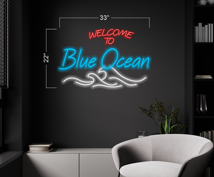Welcome To Blue Ocean | LED Neon Sign
