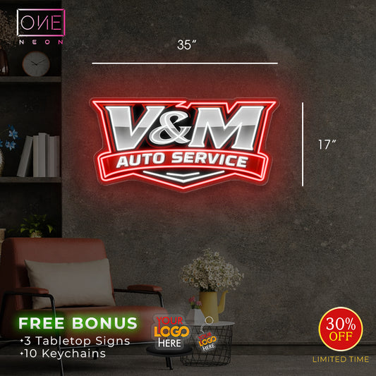 V&M Auto Service | Led Neon Sign