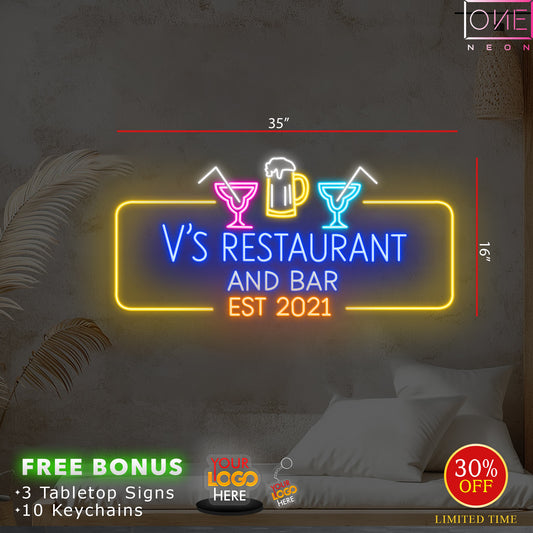 V'S RESTAURANT AND BAR | LED Neon Sign