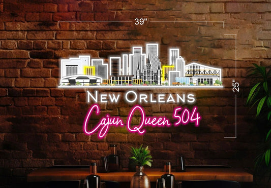 Cajun Queen 504 & Poke Dog | LED Neon Sign (2 signs)